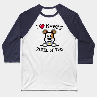 Pixelated jack russell terrier puppy with Inspirational quote Baseball T-Shirt